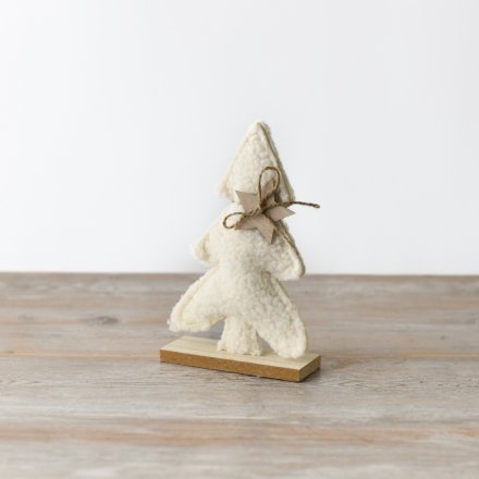 Sherpa Christmas Tree On Wooden Base