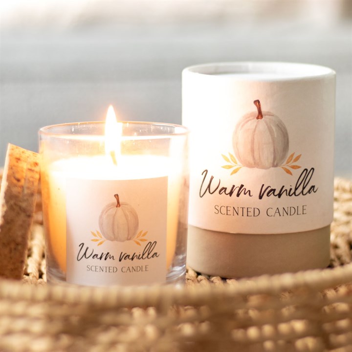 Warm Vanilla Autumn Candle In a Jar