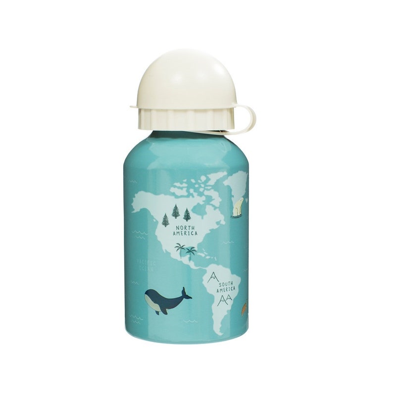 Reusable Kids Metal Water Bottle Animals Print