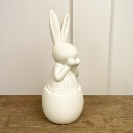 White Ceramic Ornament Bunny