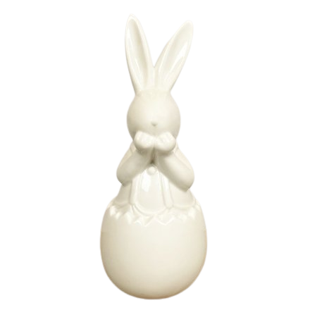 White Ceramic Ornament Bunny