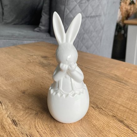 White Ceramic Ornament Bunny