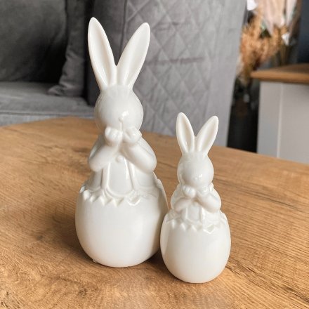 White Ceramic Ornament Bunny