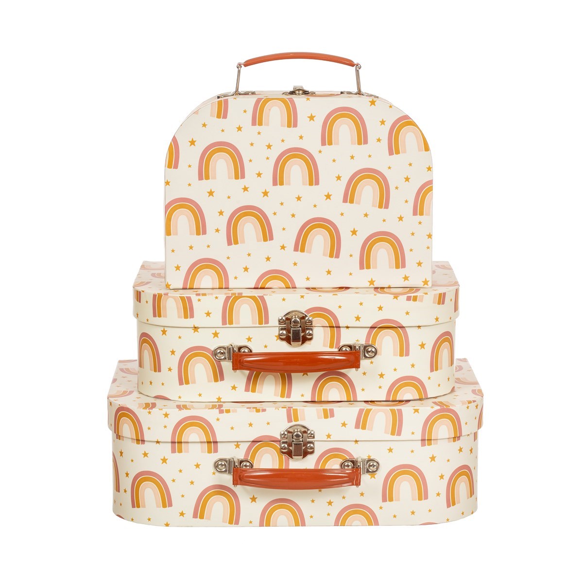 Storage Rainbow Suitcases - Set Of 3