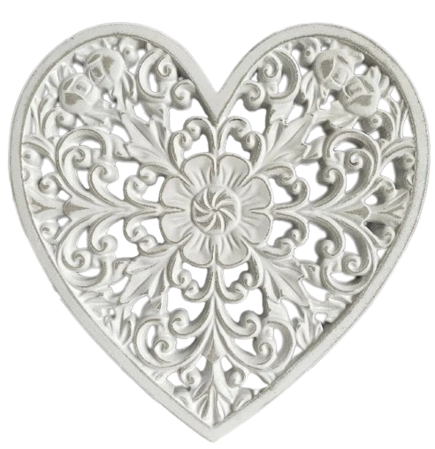 White Heart Wall Wooden Plaque